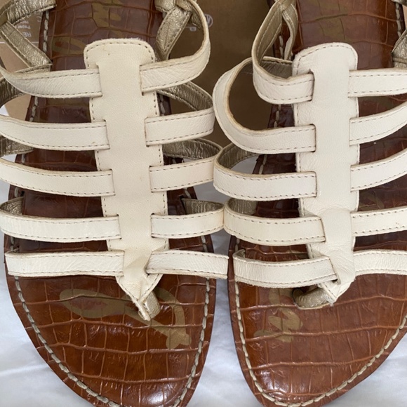 Sam Edelman White Strap Flat Sandals Women Size 8.5 - Picture 2 of 8